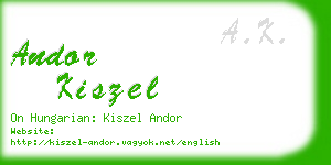 andor kiszel business card